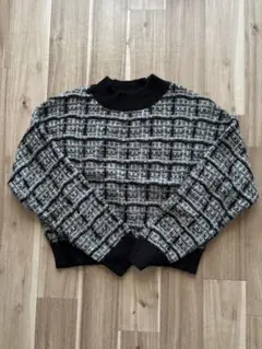 GRL チェック柄 長袖ニットセーター
