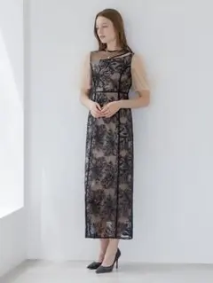 アシンメトリーシアーフラワーワンピースドレス結婚式二次会パーティー成人式デート