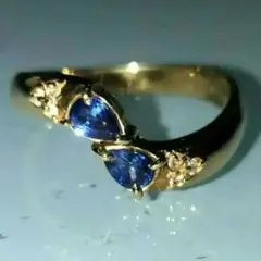 K18天然サファイア リング 指輪 ジュエリー