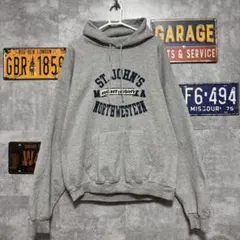 m*a様 Champion カレッジロゴ プルオーバーパーカー グレー XL 古