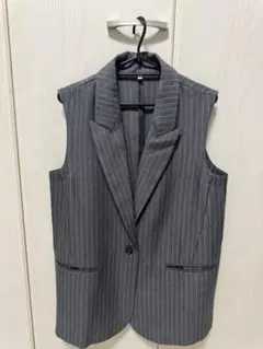 coca グレー ストライプ ベスト Mサイズ
