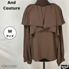 And Couture トップス フリルブラウス ラッフルスリーブ 体型カバーのサムネイル