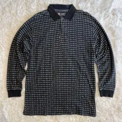 ★90s CHAPS Ralph Lauren 総柄 長袖 ポロシャツ