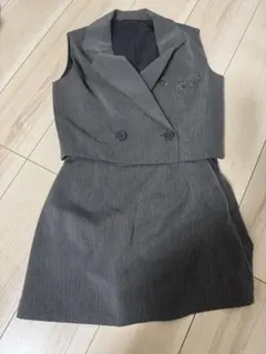 グレー ストライプ スカートセットアップ S darich