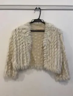 オフホワイト ファーボレロ 上品 綺麗めがお好きな方に✨️Mサイズ