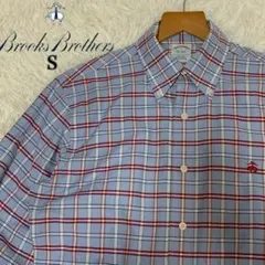 【ブルックスブラザーズ】メンズ　ワイシャツ　チェック　青　赤　白　Ｓ
