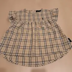 【130cm美品】East Bay チュニック ベージュ・黒チェック