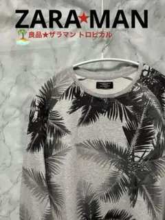 良品★ZARA MANザラマン トロピカル スウェットトレーナー L42 男女