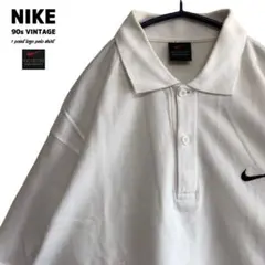 【超希少】90s 00sナイキ黒赤タグNIKEワンポイントロゴ刺繍ポロシャツ古着