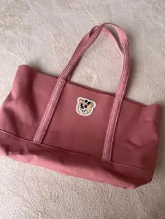 オールドテディガール　ワッペントートバッグ　L（ピンク）