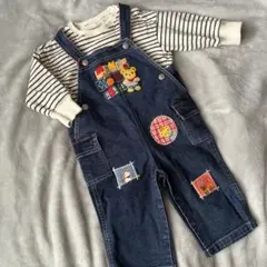 ミキハウス デニムオーバーオール 80cm