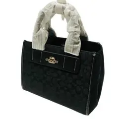 コーチ カーリー キャリーオール バッグ シグネチャー ブラック 黒 CAL03