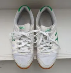 asics 体育館シューズ ホワイト/グリーン　24.5cm