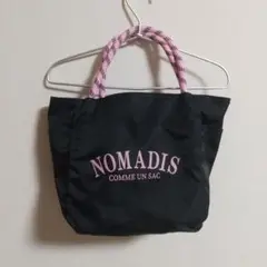 ノマディス トートバッグ ブラック×ピンク