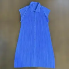 PLEATS PLEASE プリーツプリーズ チュニック ワンピース ブルー 3のサムネイル