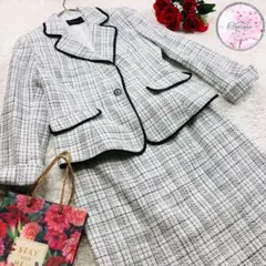 【人気のセットアップ！】スーツ 11号　セレモニースーツ　スカート　ツィード