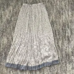 薄紫プリーツスカート 花柄Sサイズ