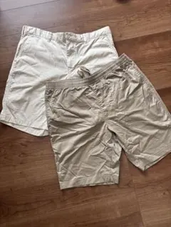 UNIQLO チノショーツ　ホワイト・ベージュ 2点セット