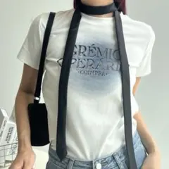 SHAGGIE(シャギー) ラメプリントクルーネック　Tシャツ　半袖　ホワイトのサムネイル