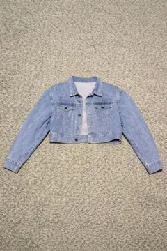 デニム クロップドジャケット ライトブルー