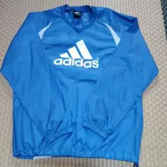 adidas ナイロン、ウィンドブレーカー サイズ 青　身幅52,着丈70