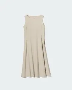 UNIQLOウルトラストレッチエアリズムワンピースベージュS 丈短め