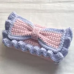 【 まこ様 専用商品】ハンドメイド 編み物 ポーチ ペンケース リボン