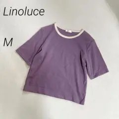 Linoluce　リンガーTシャツ　リブ　半袖　ショート丈　バイカラー　コットン