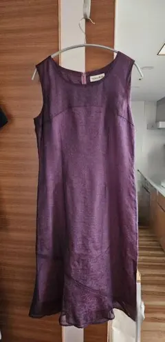 バーガンディ シースルーワンピース