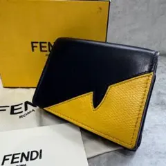 FENDI ダイアゴナル ズッカ柄 マネークリップ FFロゴ カードケース 黒
