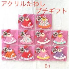 ハンドメイド　アクリルたわし10個　個包装　　プチギフト　まとめ売り　感謝　B1