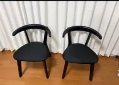 IKEAポエング ローバッグパーソナルチェアチェア 黒 赤 2脚セット