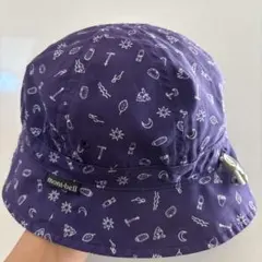 美品　モンベル　キッズ　リバーシブル　ハット　キャンプ柄