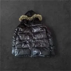 希少djhonda y2k ファーダウンジャケット 短丈 平成 お兄系 光沢