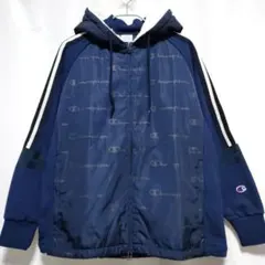 ★チャンピオン★ジップアップ★ハイブリッド★ウーブンパーカー★ネイビー★２WAY