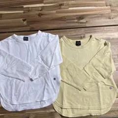 petit main 長袖カットソー 2点セット ホワイト・イエロー