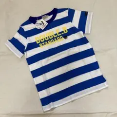 新品☆ミキハウス ダブルビー ダブルB Tシャツ 半袖 ボーダー ブルー 120