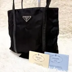 美品☆ プラダ アクセサリーポーチ ミニ ハンドバッグ ナイロン ホック 