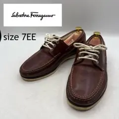 フェラガモ デッキシューズ 茶 7EE 24.5cm相当 ローファー モカシンのサムネイル