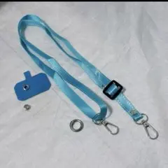 スマホストラップ 首掛け ショルダー ネックストラップ　ブルー