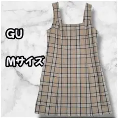 S0158　チェック柄ジャンパースカート　後ろファスナー　M