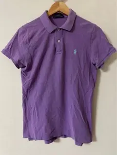 ●RALPH LAUREN THE SKINNY POLO ロゴ刺繍 紫 L●