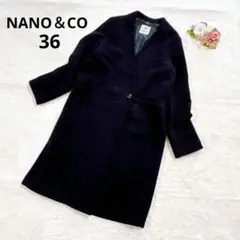 ナノアンドコー チェスターコート ウール混 S ネイビー アウター 羽織 秋冬