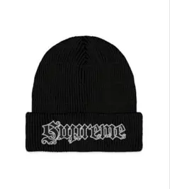 Supreme Gothic Font Beanie ブラック