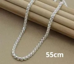 Silver925刻印入り！ロールチェーンネックレス　55cm/4mm