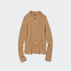 ユニクロ　エクストラファインメリノリブポロカーディガン