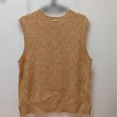 Samansa Mos2 ニットベスト ベージュ