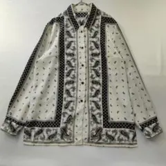 東京フローレル　長袖シャツ　ブラウス　総柄　ペイズリー　レトロ　アイボリー　Fのサムネイル