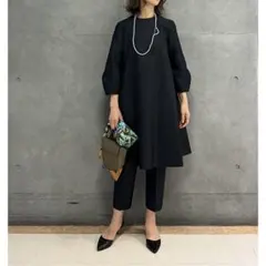 ボールジィ ハイカウントダブルクロス Aラインワンピース ネイビー