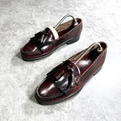 希少【G.H.BASS】キルトタッセルローファー/バーガンディー/USA製/革靴